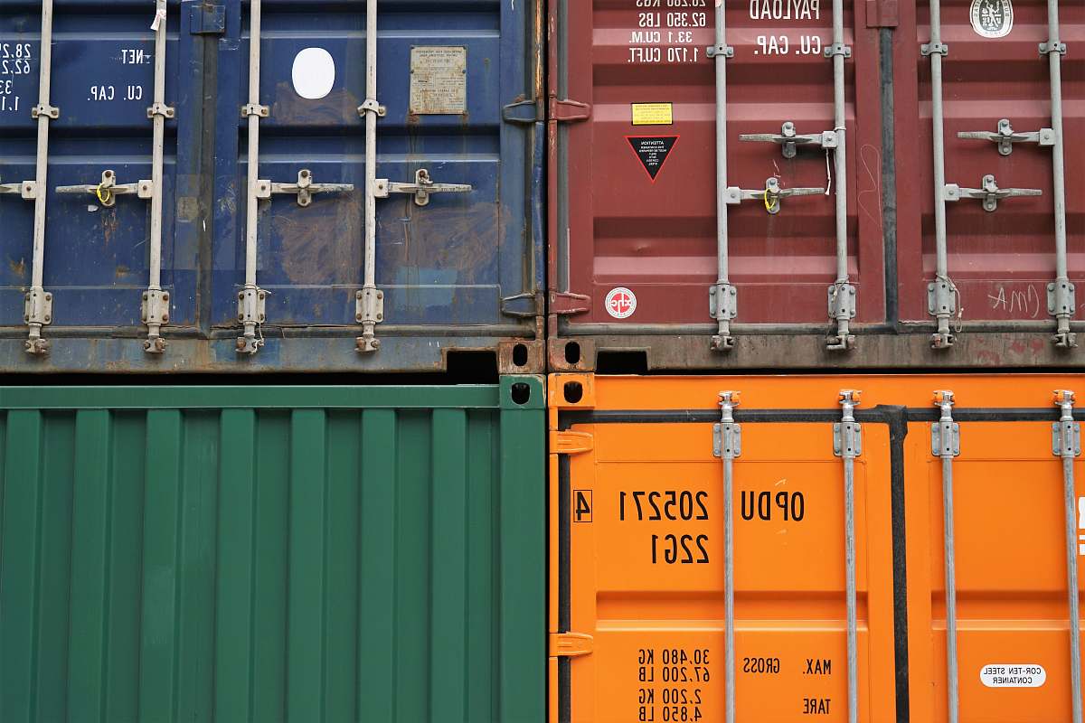 container several cargo containers orange